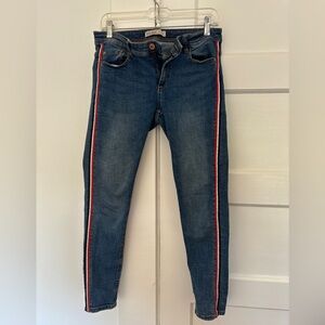 Zara Z1975 Skinny Jeans w/ Racer Stripe Detail — Size 6